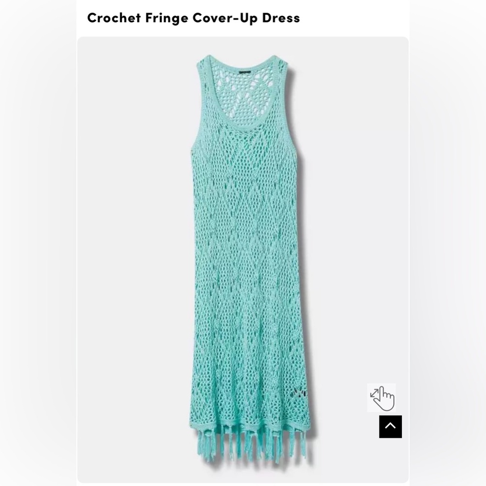 Torrid Aqua Crochet Fringe Cover-Up Dress